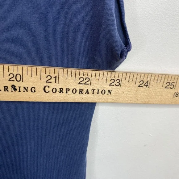 Cut Loose Tunic XL Short Sleeve Mini Dress Navy Lagenlook Boho Beach Lightweight - Picture 7 of 8